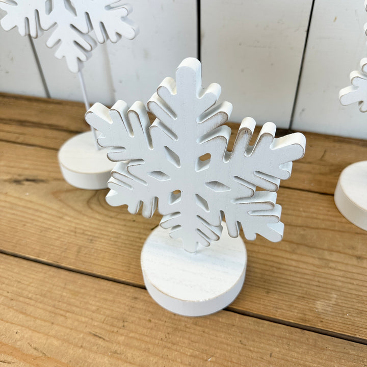 White Snowflakes on Stands