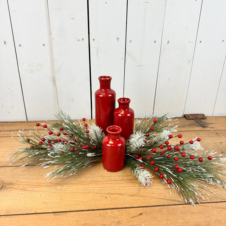 Red Bottle and Pine Table Design Kit