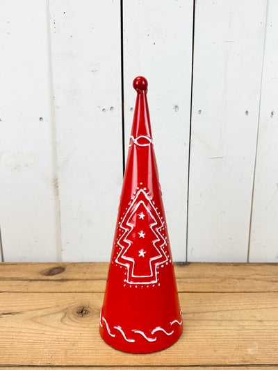 Red Metal Cone Trees