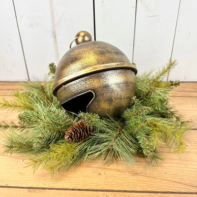 Gold Jingle Bell & Pine Candle Ring Table Design Kit