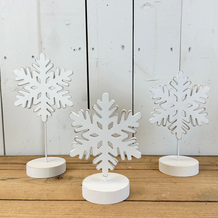 White Snowflakes on Stands
