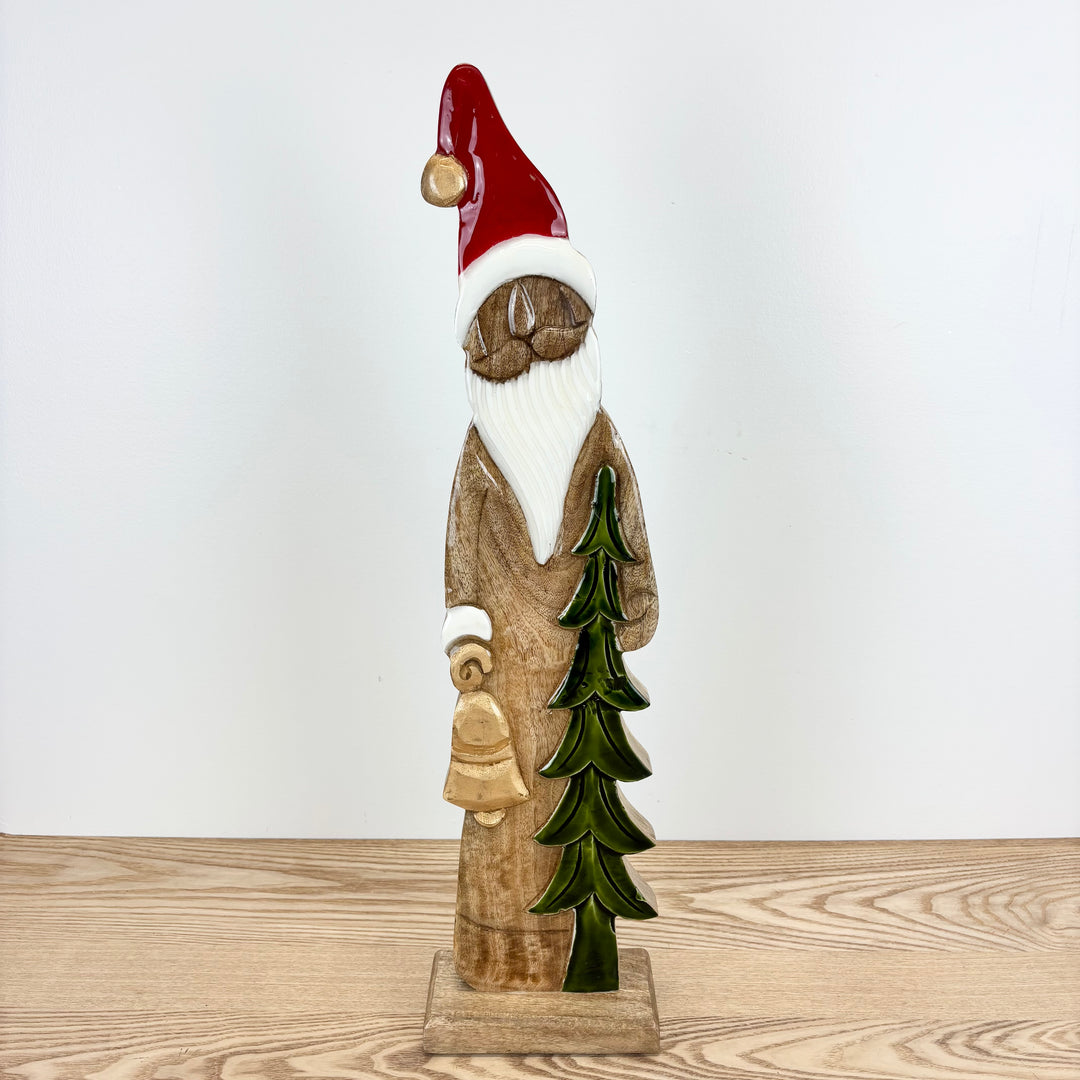 Mango Wood Santa with Tree - 2 Sizes