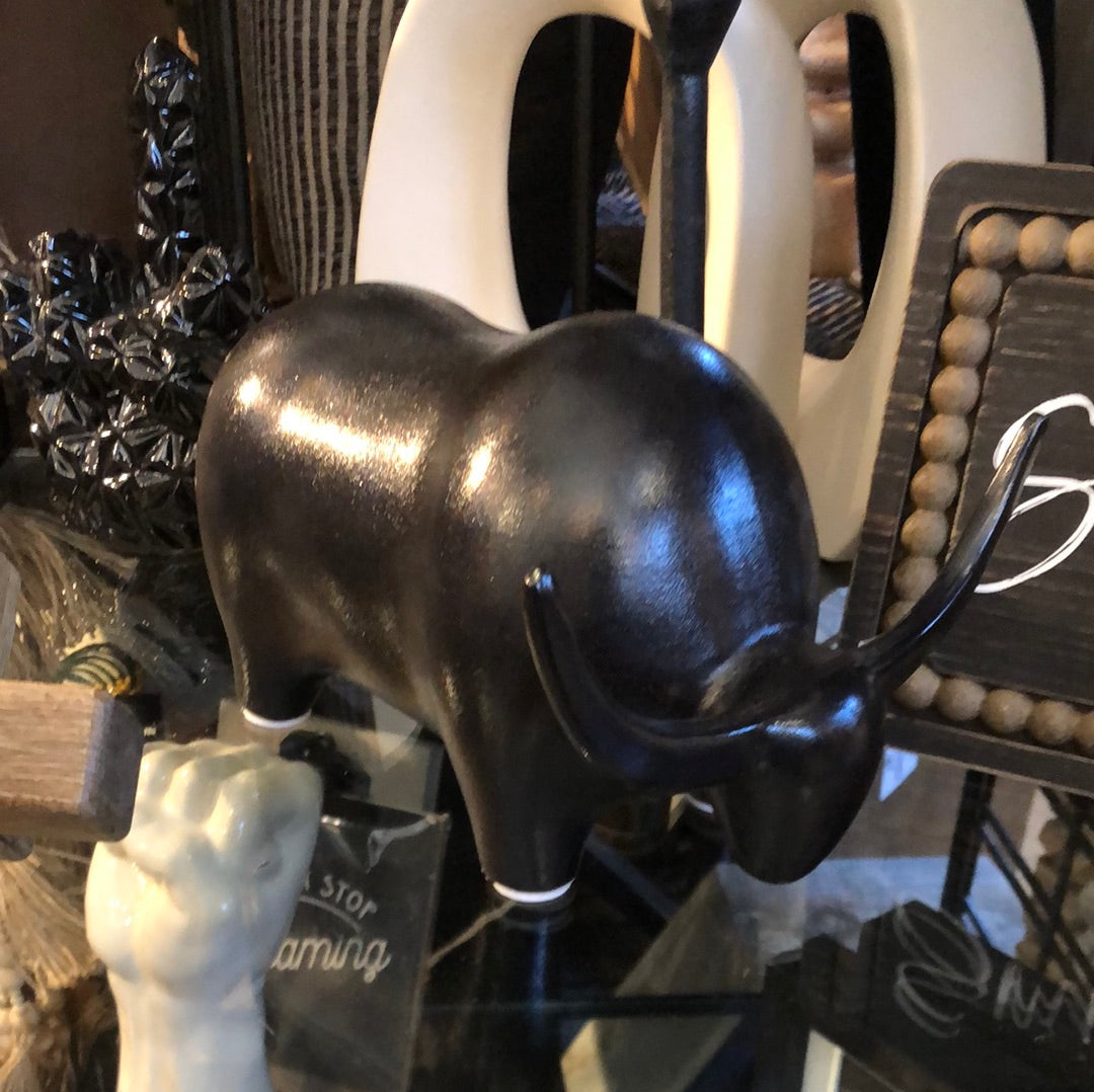Modern Bull Sculpture - Black