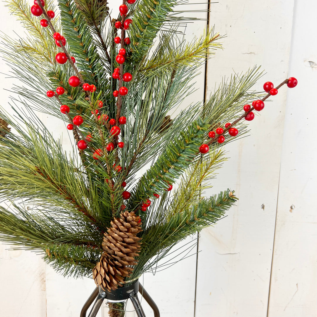 Pine and Red Berry Table Top Design Kit