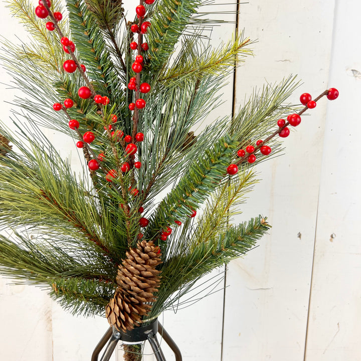Pine and Red Berry Table Top Design Kit