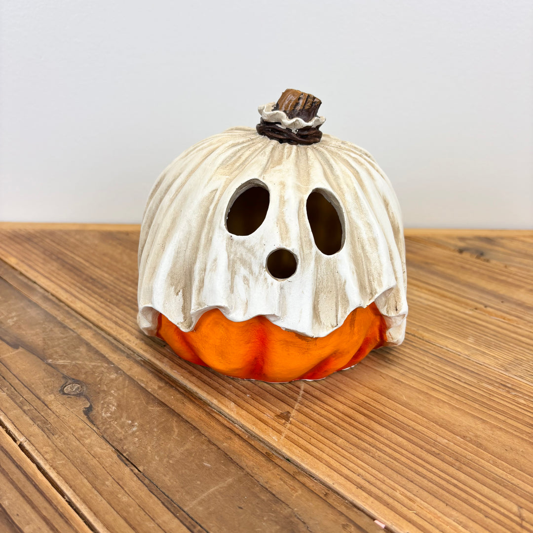 Lighted Ghost Pumpkins - 3 Sizes