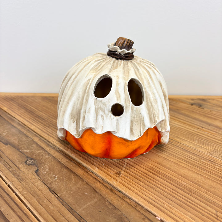 Lighted Ghost Pumpkins - 3 Sizes
