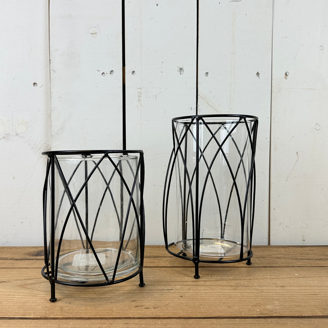 Black & Glass Metal Lantern