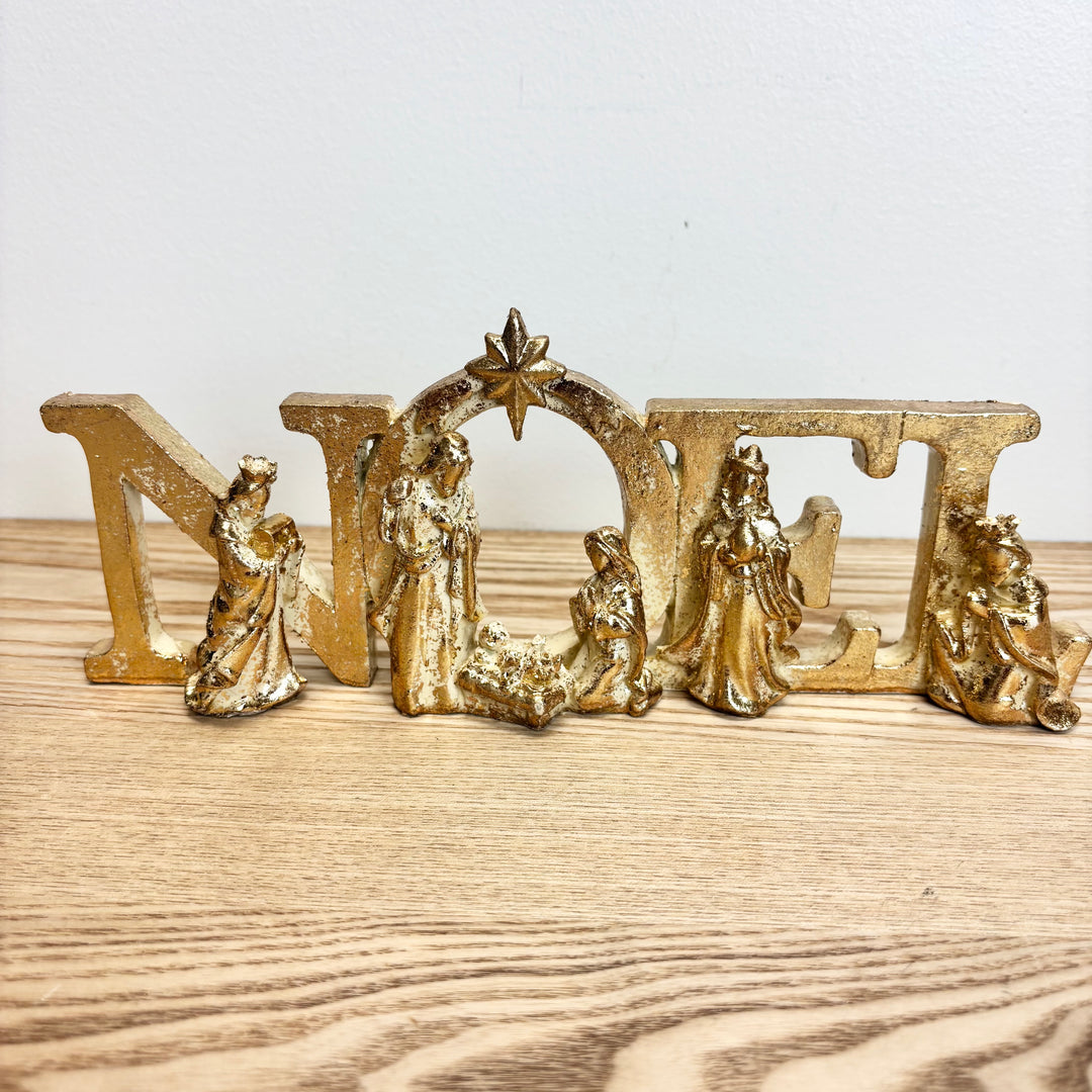 Noel & Peace Sculpted Nativity Signs