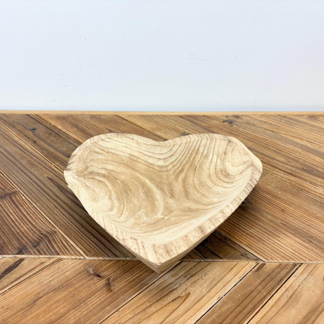 Hand-Carved Wood Heart Bowl