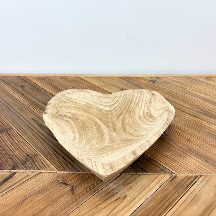 Hand-Carved Wood Heart Bowl