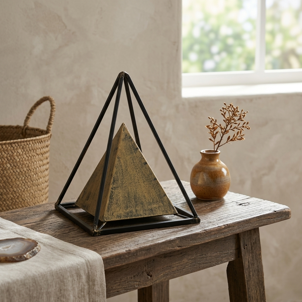 Metal Pyramid Decor -2 Sizes Available