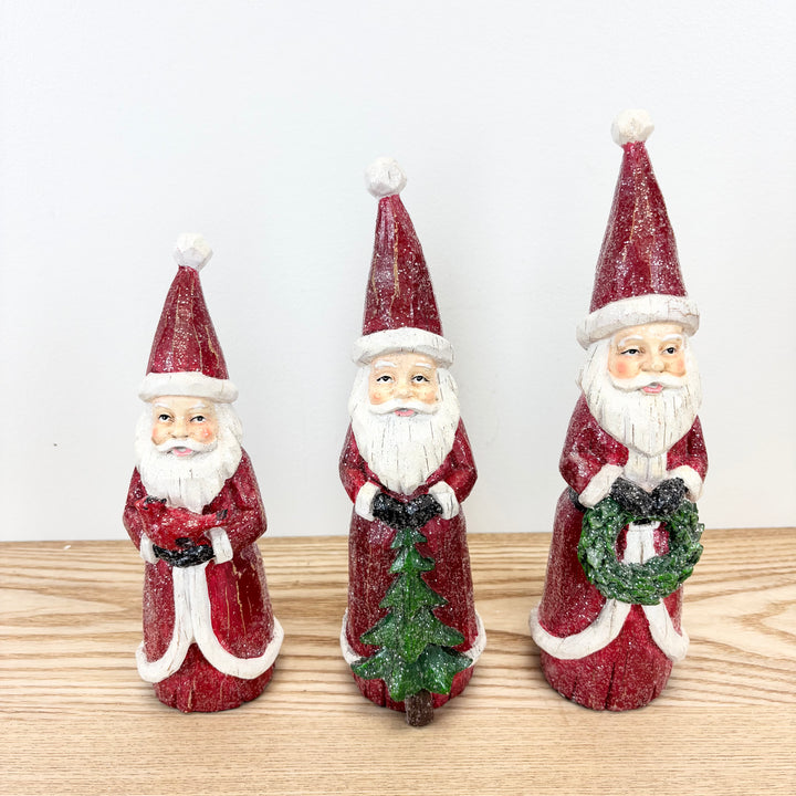 Set of 3 Resin Santas