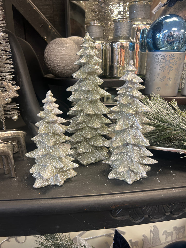 Silver Glitter Trees