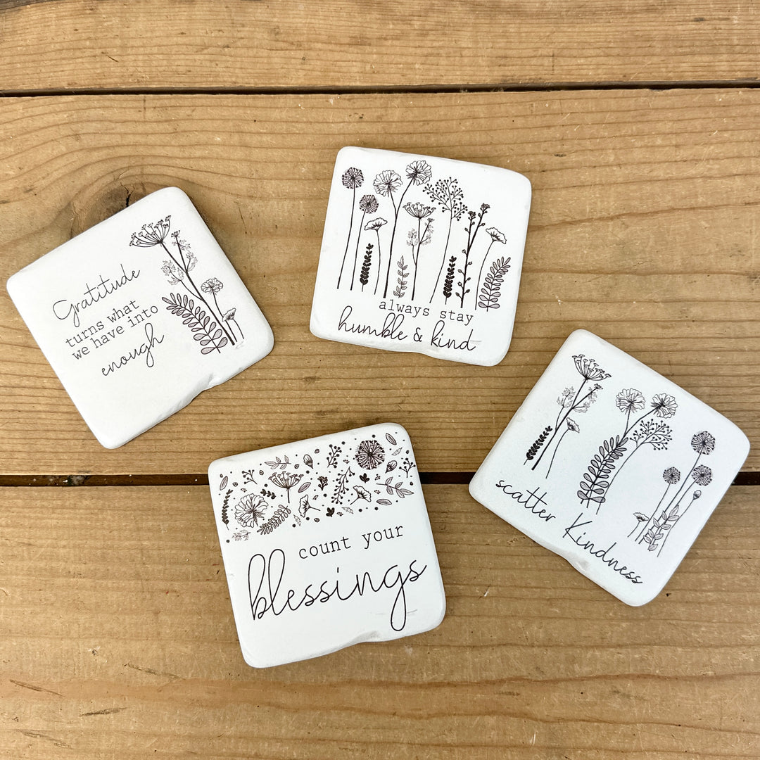 Decorative White Coasters