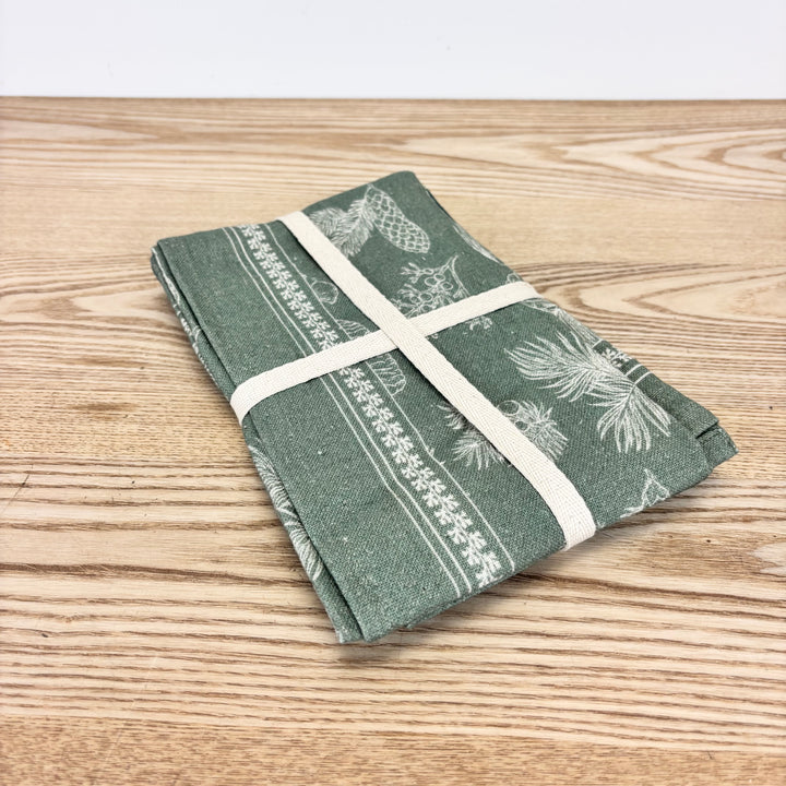 Pine Bough Patterned Tea Towel - Set of 2