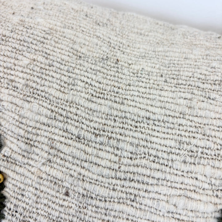 Embroidered Tree Hand-Woven Wool Lumbar Pillow