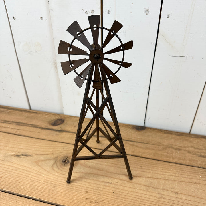 Brown Metal Windmill