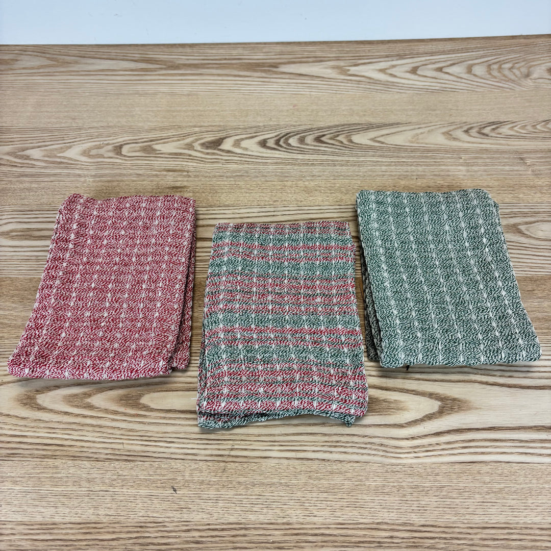 Woven Cotton Waffle Weave Tea Towel - 3 Styles