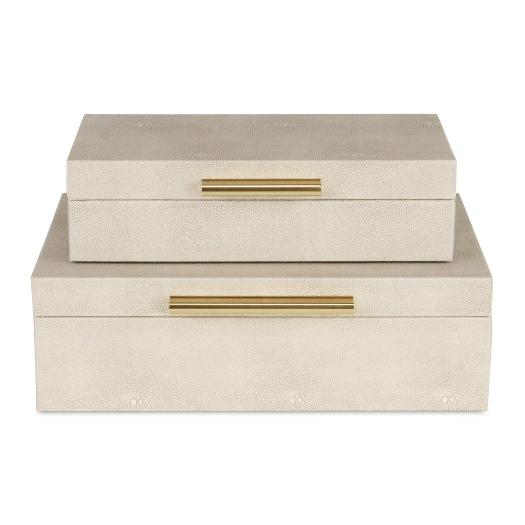 Rectangle Shagreen Cream Boxes, 2 Sizes Available