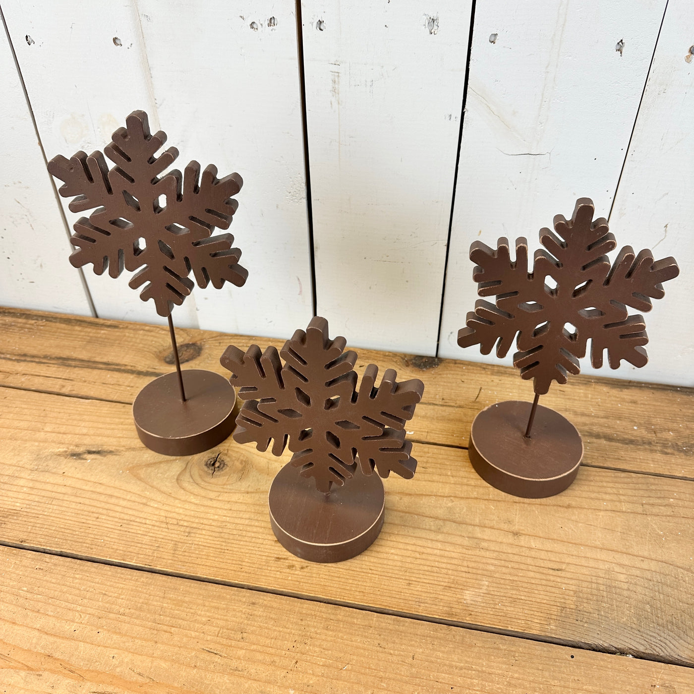 Brown Snowflakes on Stands