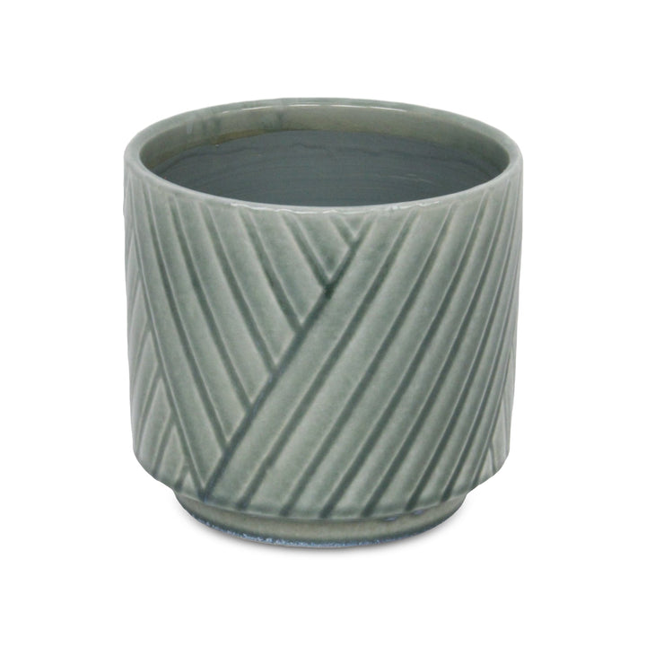 Crossed Diagonal Pattern Planter