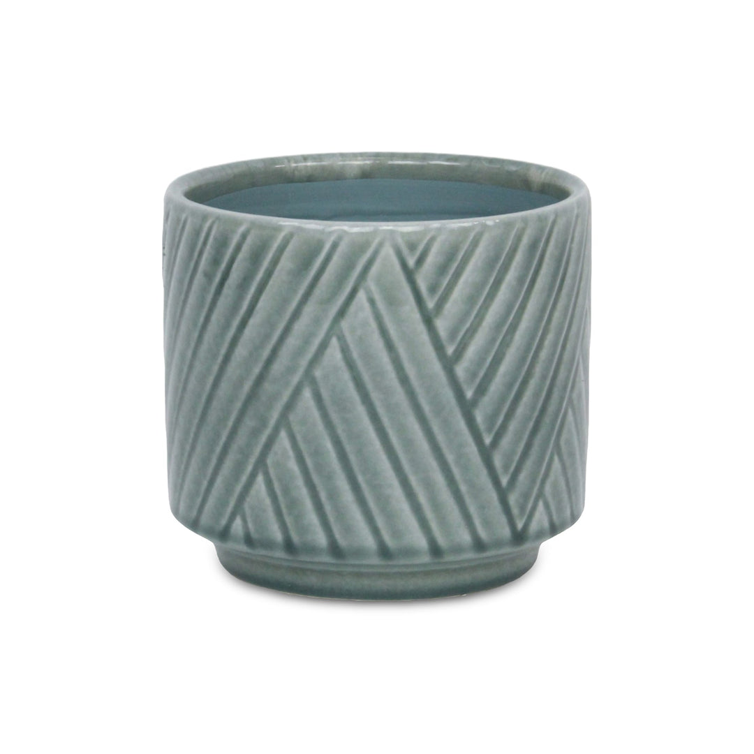 Crossed Diagonal Pattern Planter