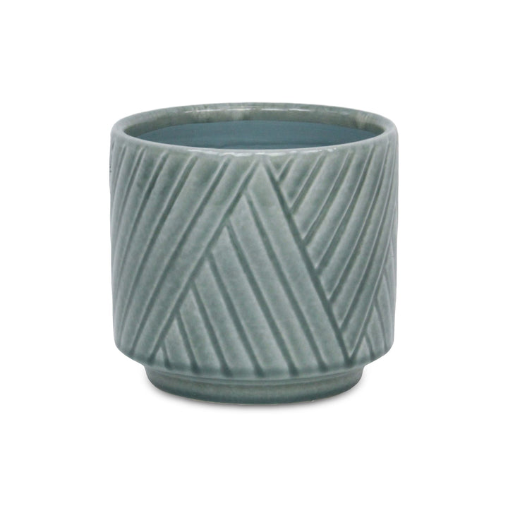 Crossed Diagonal Pattern Planter