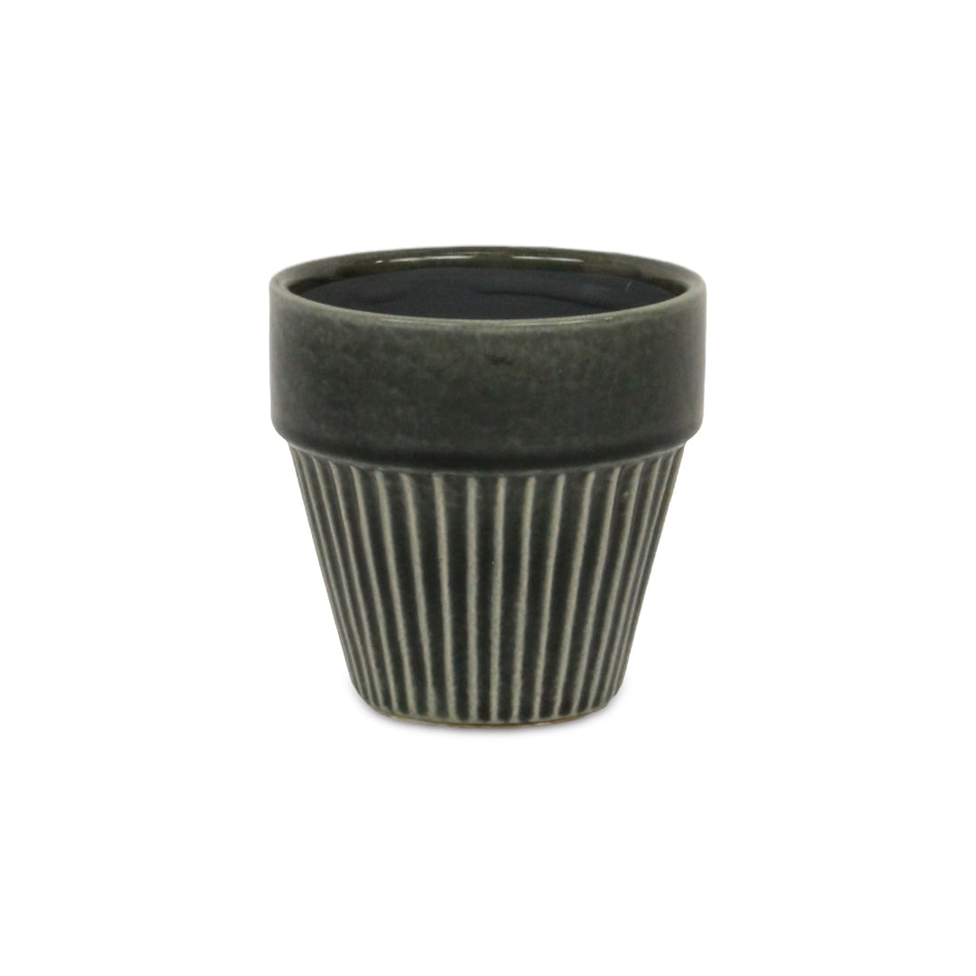 Tapered Patterned Ceramic Planter
