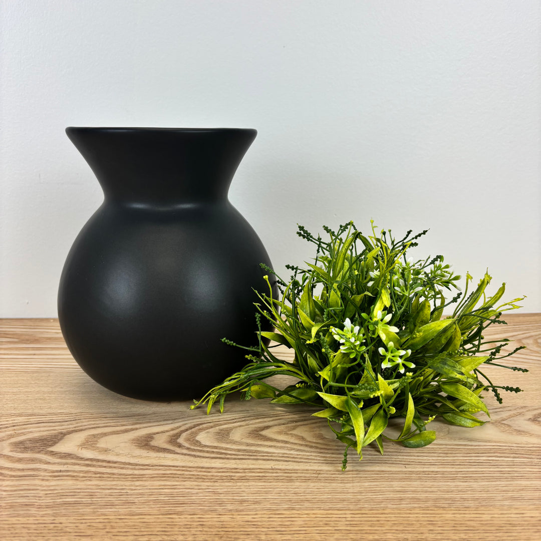 Round Black Vase