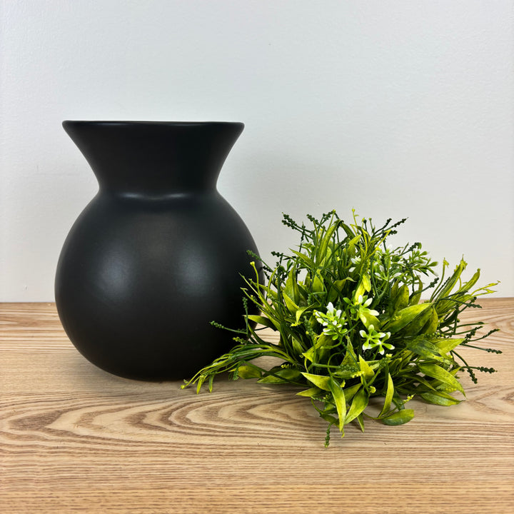 Round Black Vase