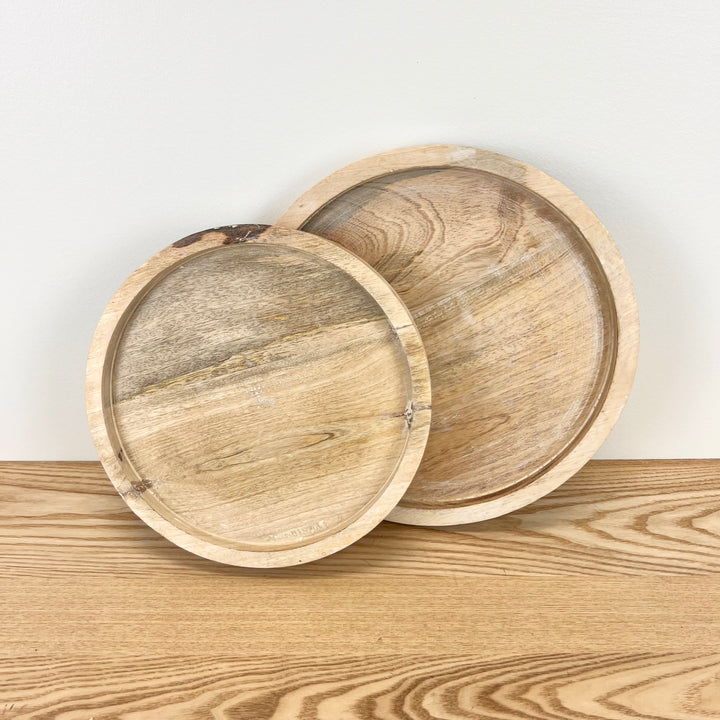 Round Mango Wood Trays - 2 Sizes