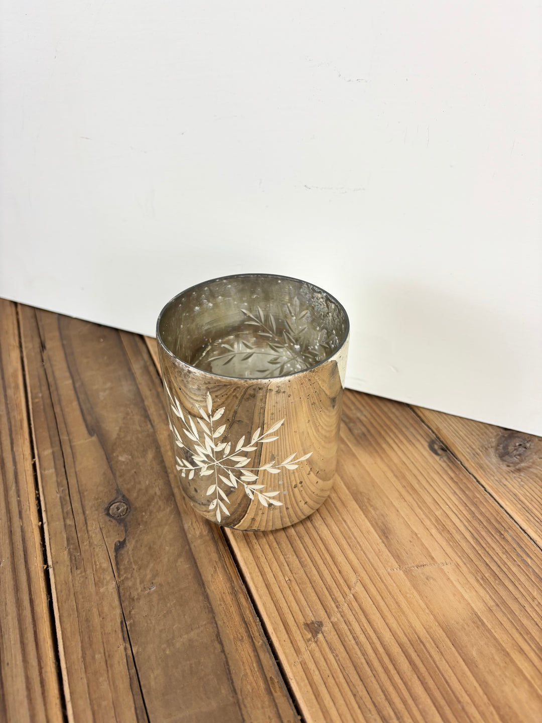 Glass Snowflake Votive Cup - Silver