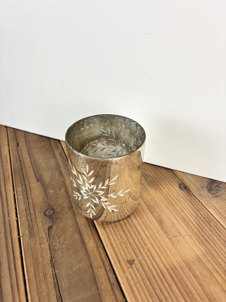 Glass Snowflake Votive Cup - Silver