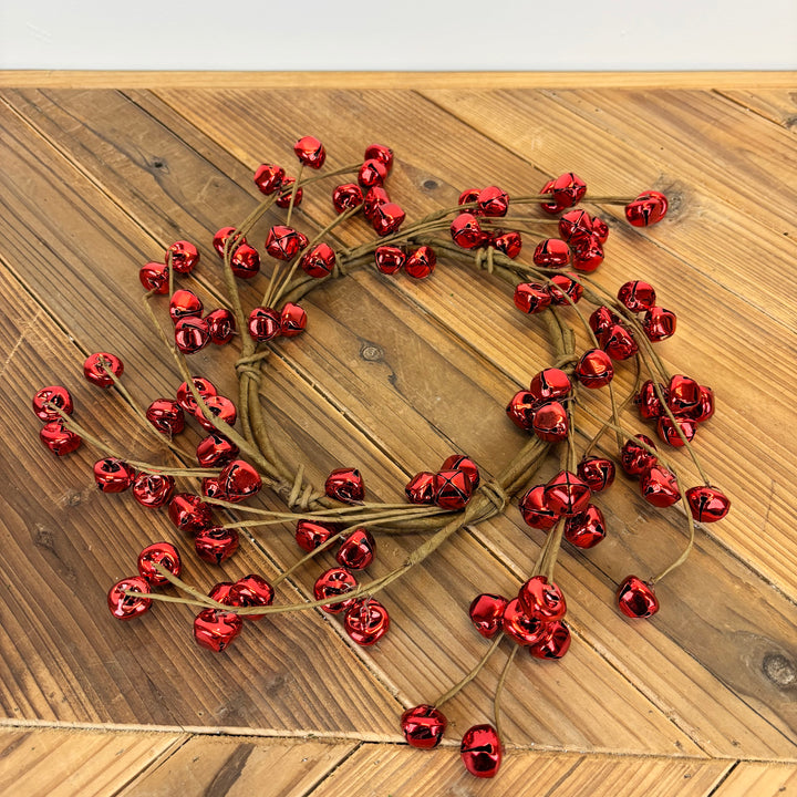 Shiny Red Jingle Bell Candle Rings