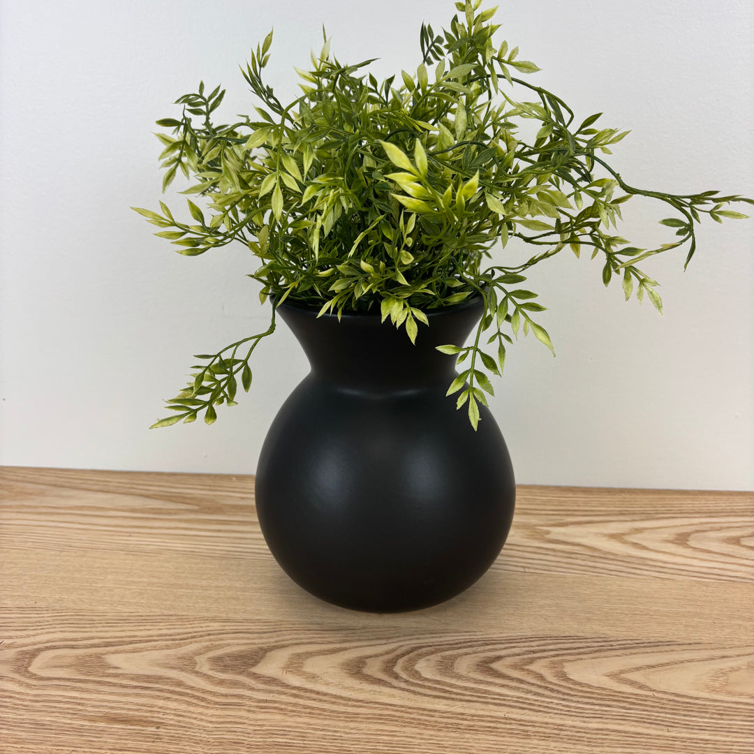 Round Black Vase