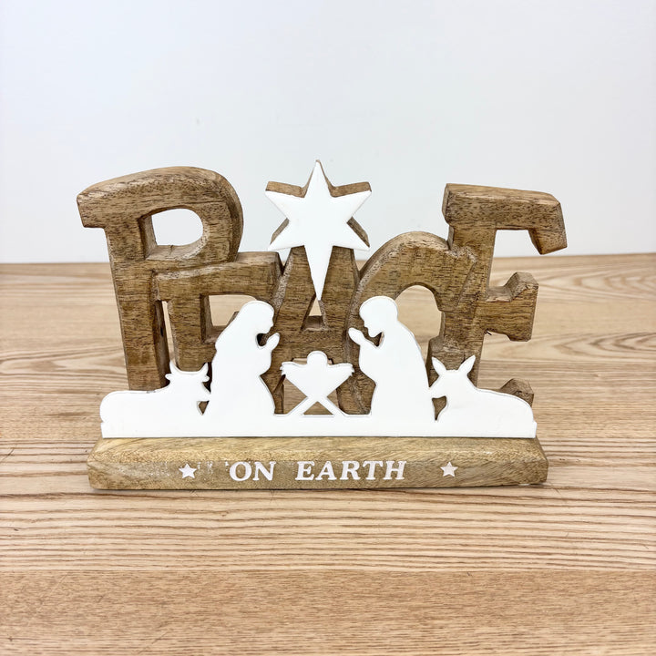 Mango Wood Peace on Earth