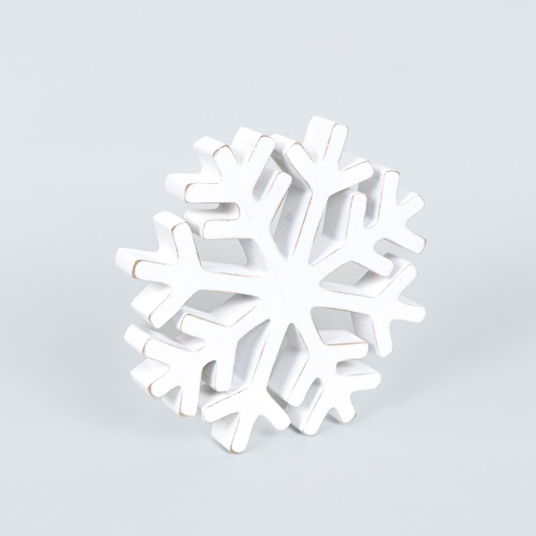 White Wood Snowflake, 2 sizes