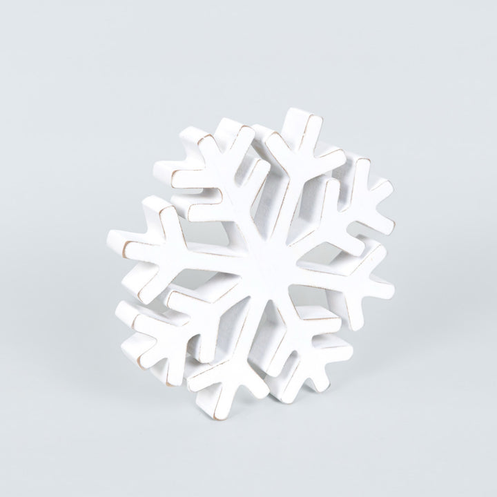 White Wood Snowflake, 2 sizes