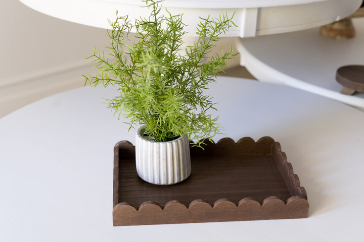 Wood Scallop Tray, 2 sizes, 4 colors