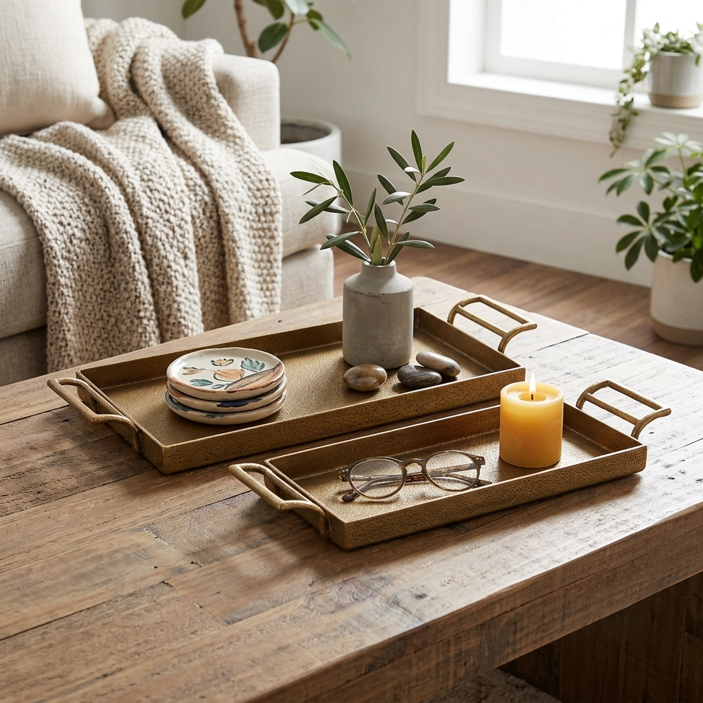 Gold Cast Iron Trays, Available in 2 Sizes