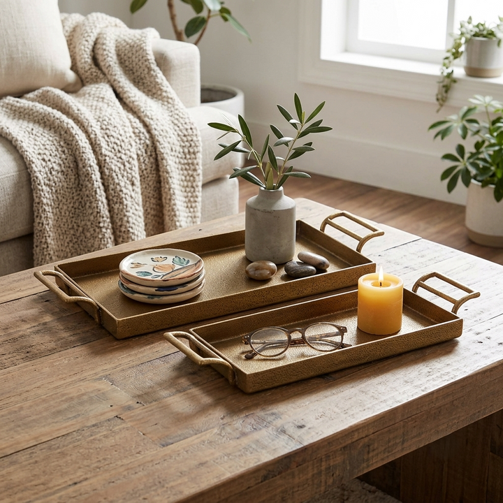 Gold Cast Iron Trays, Available in 2 Sizes