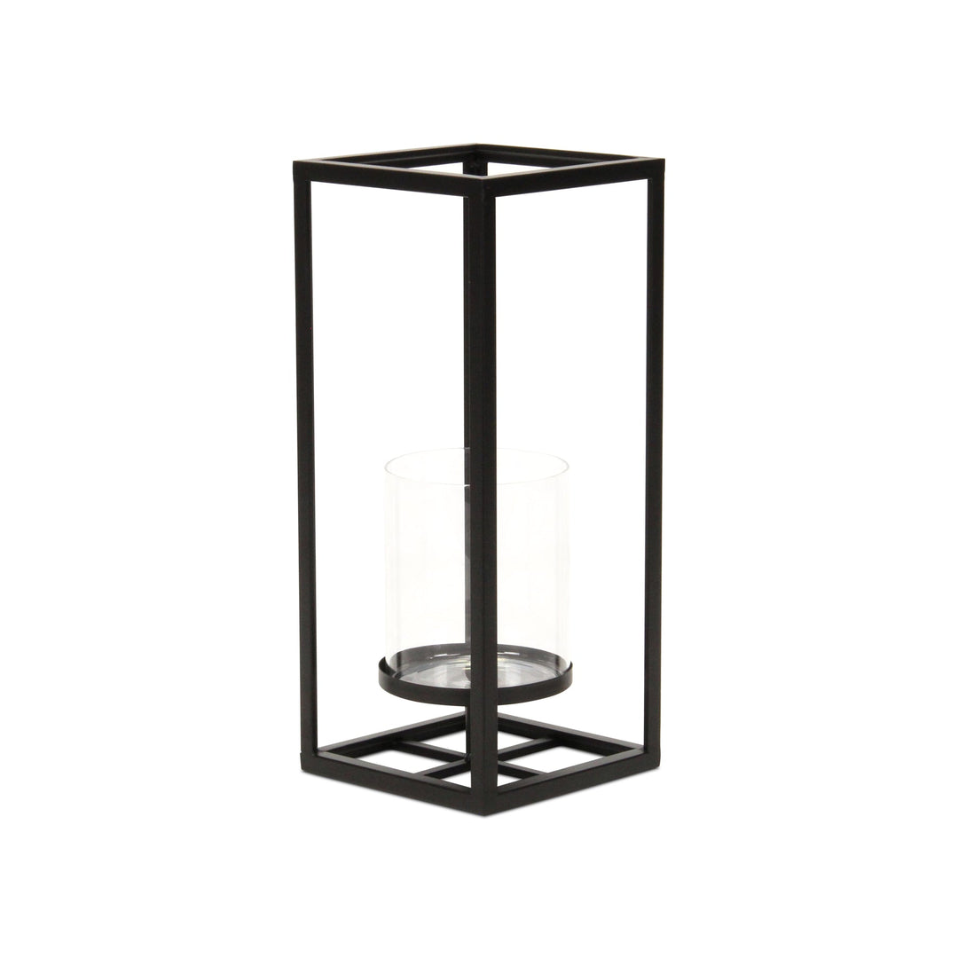 Tall Square Black Metal Lantern