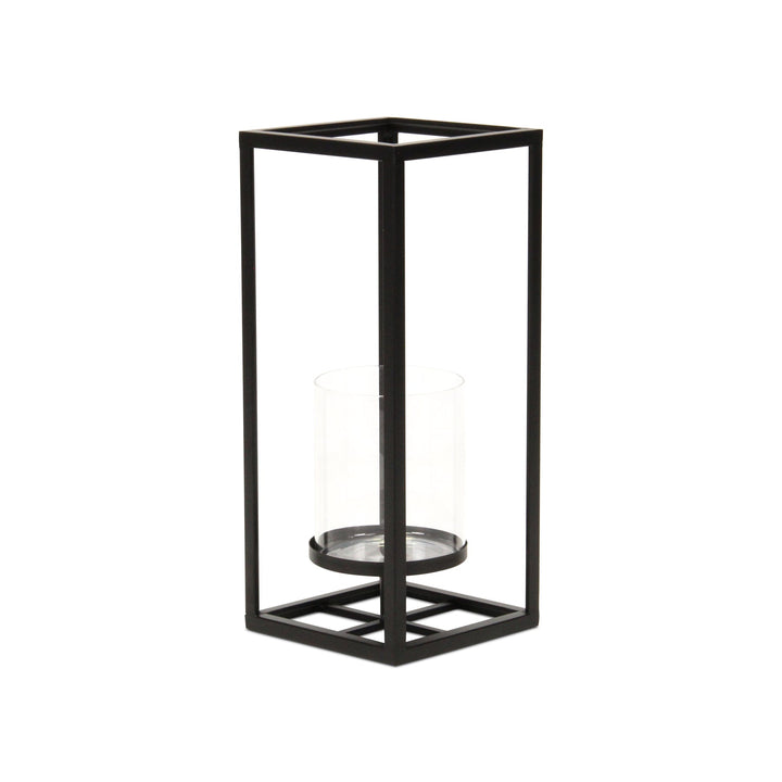 Tall Square Black Metal Lantern