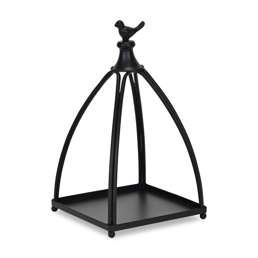 Curved Table Lantern with Bird Accent 