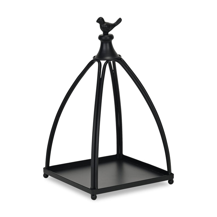Curved Table Lantern with Bird Accent 