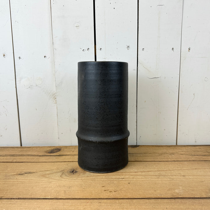 Black Textured Canister Vases