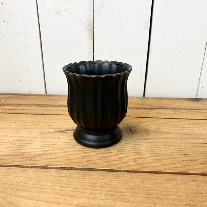 Black Fluted Urns