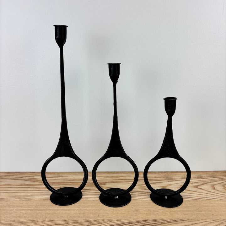 Set of 3 Cast Iron Ring Taper Holders