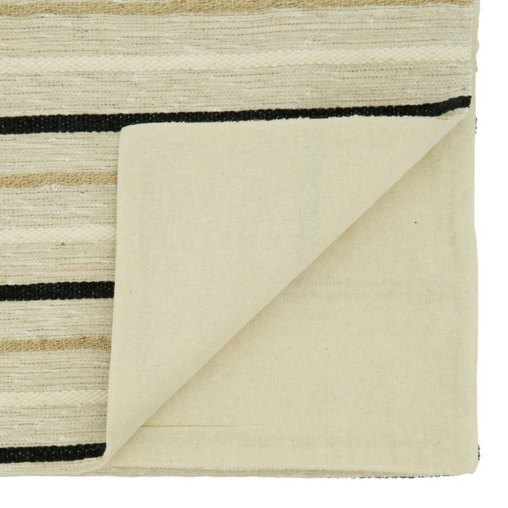 Black & Tan Striped Table Runner
